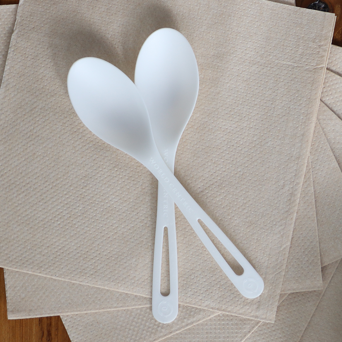 SP-PS-6  World Centric compostable 6-inch TPLA Spoons